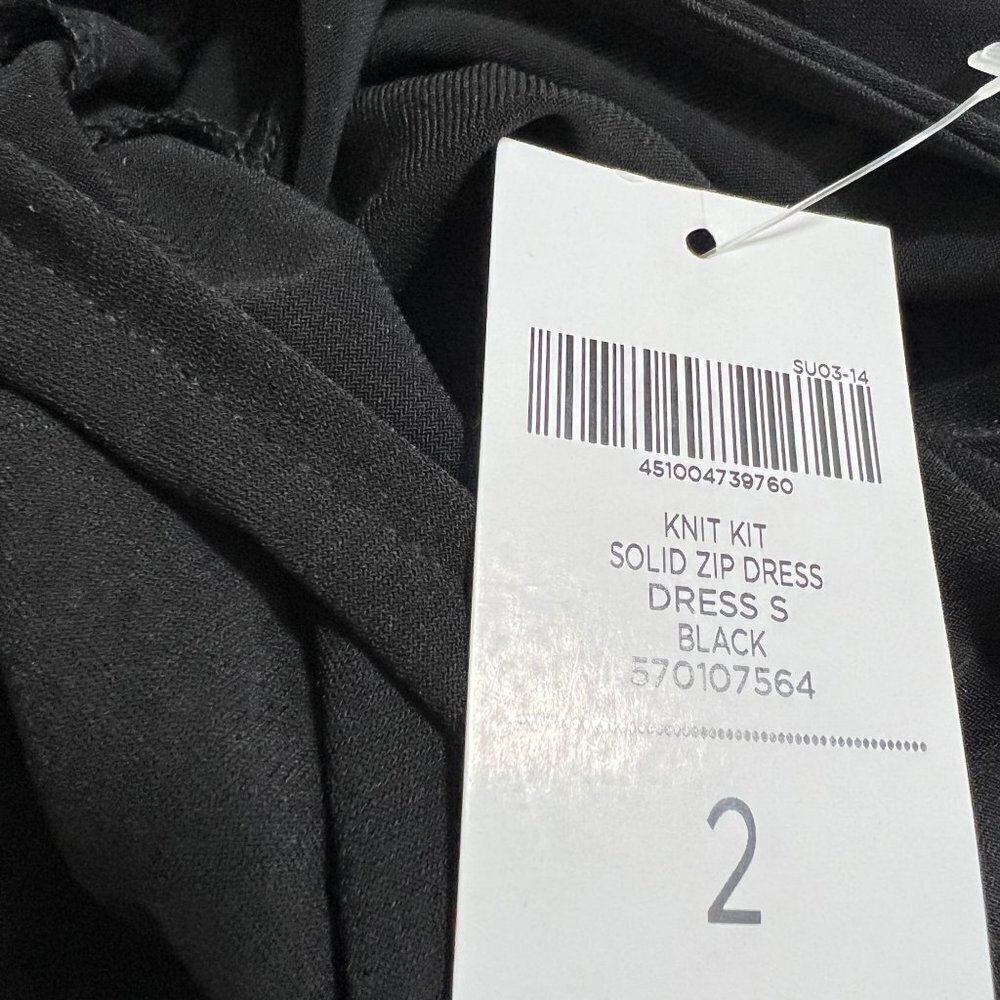 Chico's Dress Black Solid Zip Knit Kit Size 2 L 12 NWT - Picture 10 of 10